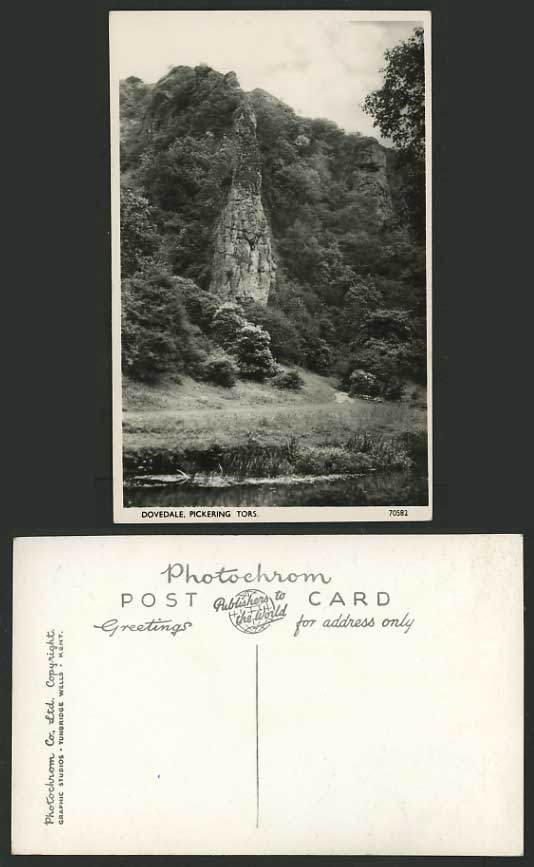 Derbyshire Old R Photo Postcard DOVEDALE Pickering Tors
