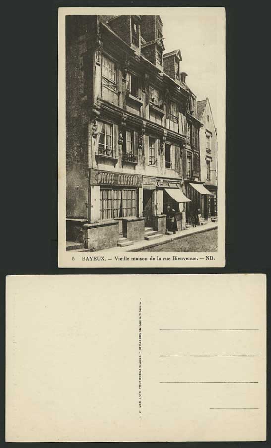 France Postcard BAYEUX Vieille maison de Rue Bienvenue