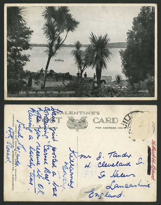 Ireland Old Postcard KILLARNEY Lake from Dinas Cottage