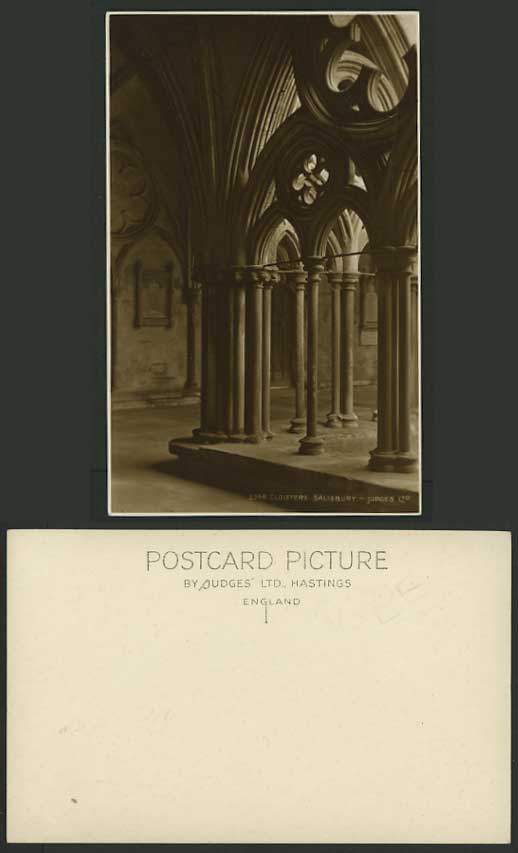Wiltshire Judges Old Photo Postcard SALISBURY Cloisters