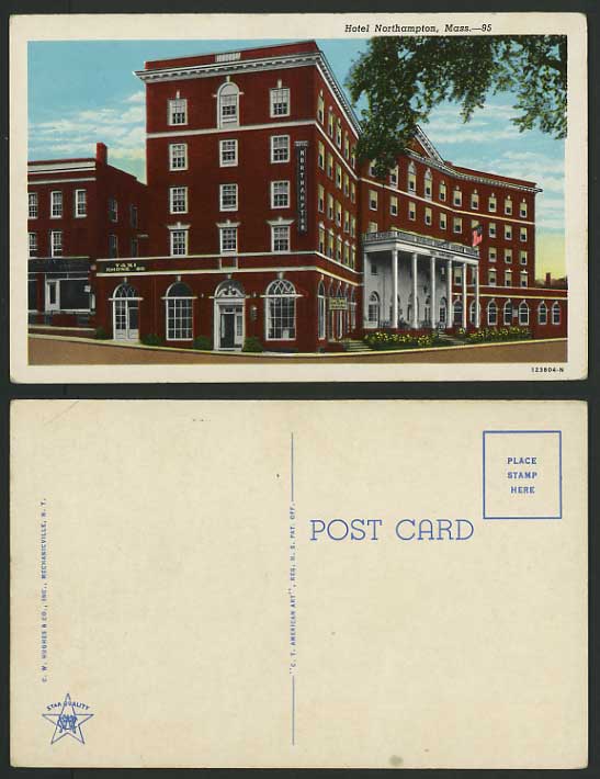 USA Old Postcard MASSACHUSETTS Hotel Northampton TAXI