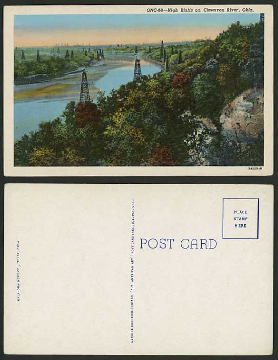 USA Old Postcard OKLAHOMA High Bluffs on Cimarron River