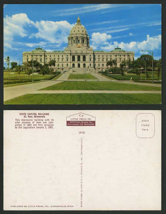 USA Postcard ST. PAUL MINNESOTA State Capitol Building