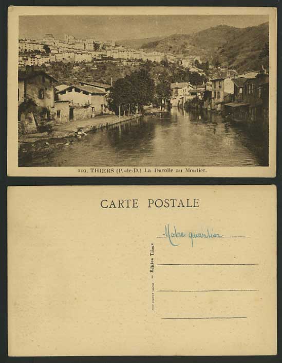 France Old Postcard THIERS RIVER La Durolle au Moutier