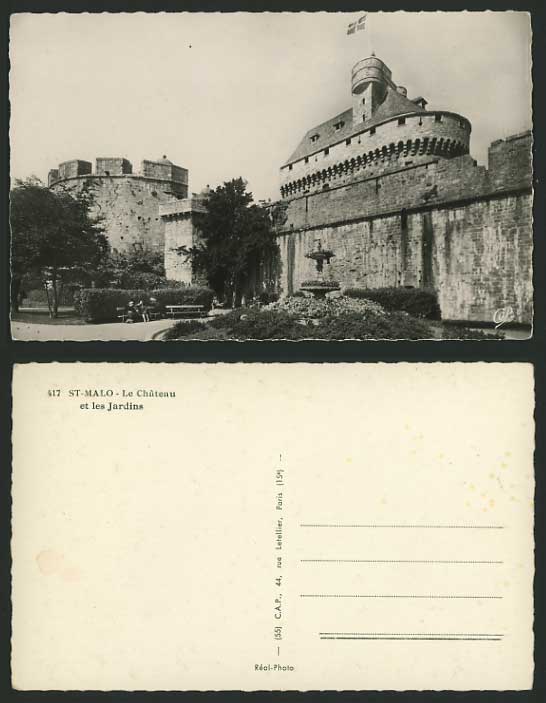 France RP Postcard SAINT-MALO Le Chateau et les Jardins