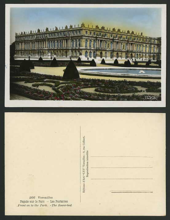 France Old Colour Postcard VERSAILLES Park & Flower-Bed