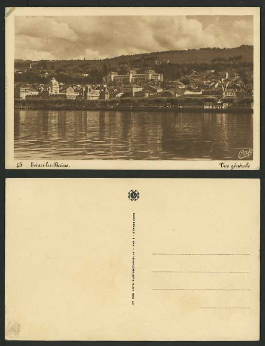 France Old Postcard EVIAN-LES-BAINS River General View