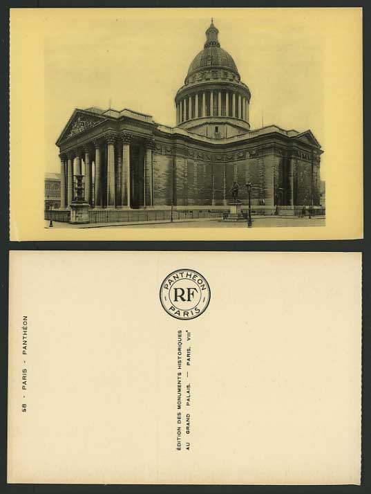 France Old Postcard PARIS Pantheon - Pantheon & Statue