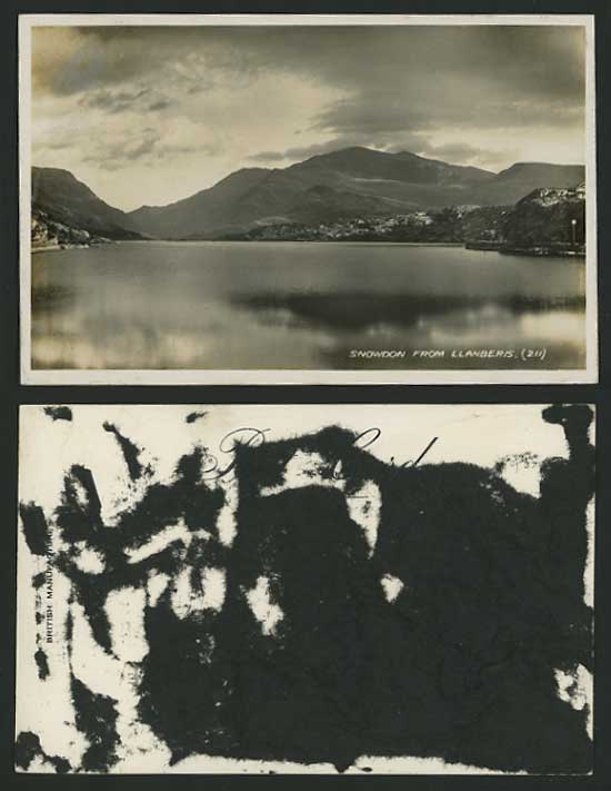 Wales Old Real Photo Postcard - SNOWDON FROM LLANBERIS