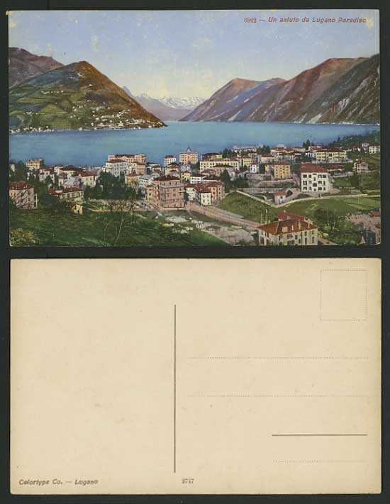 Switzerland Old Coloured Postcard - LUGANO General View