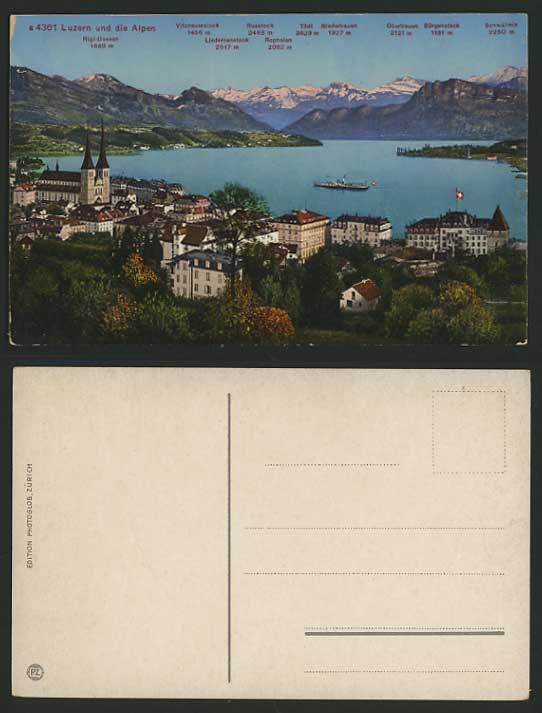 Swiss Old PPC LUCERNE Rosstock Oberbauern Buergenstock