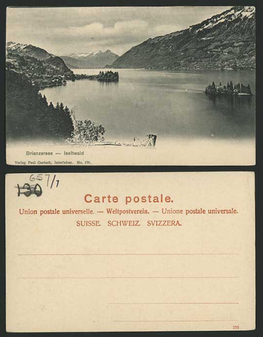 Switzerland U.D.B. Old Postcard - ISELTWALD Brienzersee