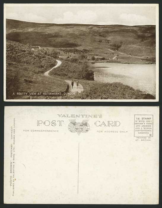 Scotland Argyll and Bute Old Postcard DUNOON Pretty view at Waterworks, Dunoon