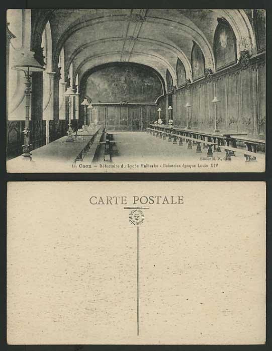 France Postcard CAEN Refectoire du Lycee Malherbe Louis