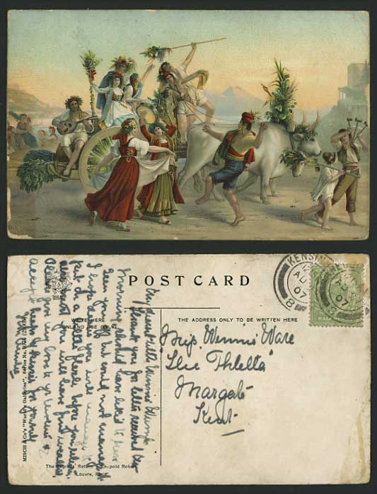 PILGRIMS RETURN - Leopold Rorbert 1907 Old ART Postcard
