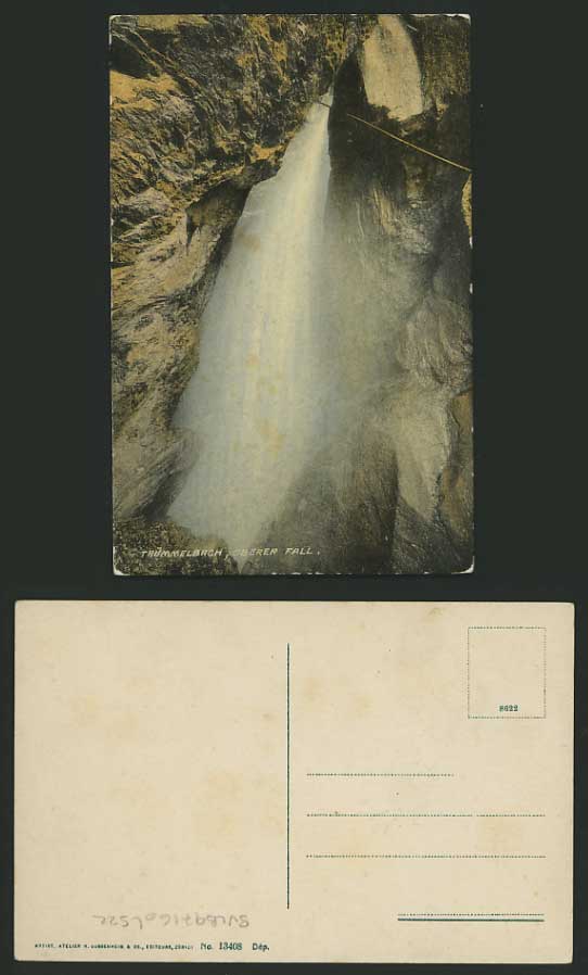 Swiss Old Postcard - TRUEMMELBACH WATERFALL Oberer Fall