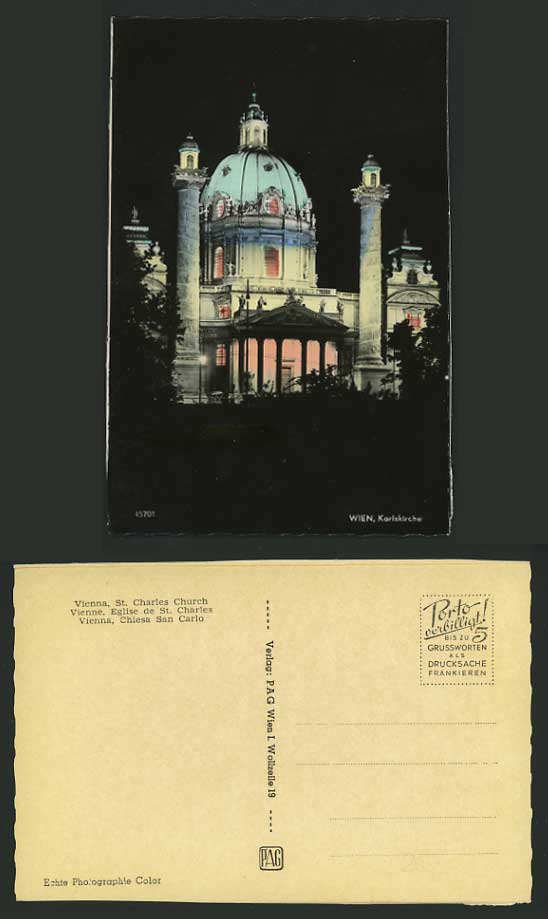 Austria Old Photo Postcard VIENNA St. Charles Church