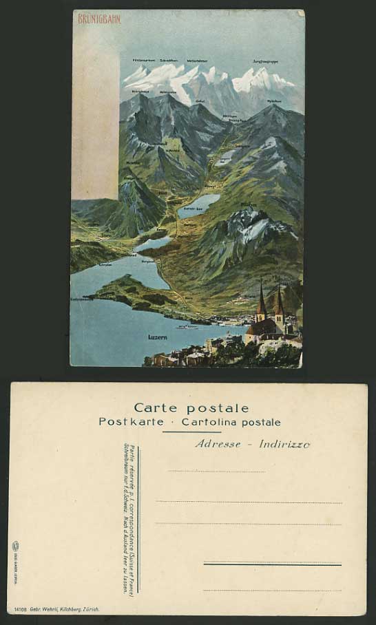 Switzerland Old Postcard - LUZERN Bruenigbahn Jungfrau