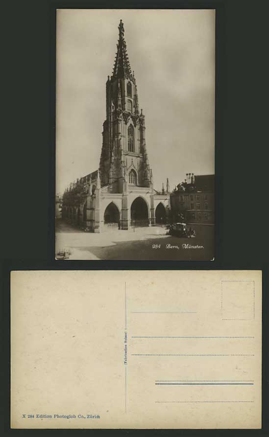 Switzerland Old Real Photo Postcard BERN CHURCH Munster