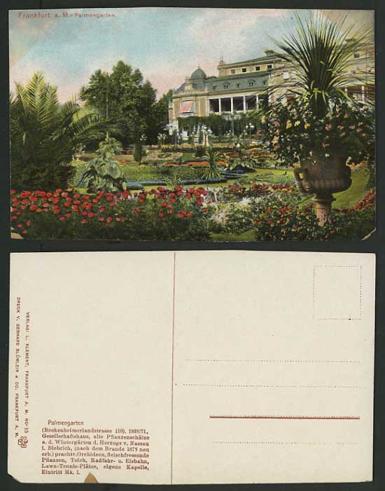 Germany Old Coloured Postcard - FRANKFURT / MAIN Garden