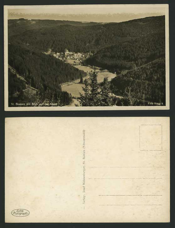 Germany Old RP Postcard ST. BLASIEN & ALPS Aerial View