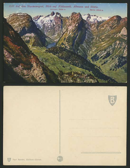 Switzerland Old Postcard MOUNTAIN ALTMANN Faehlenseeli