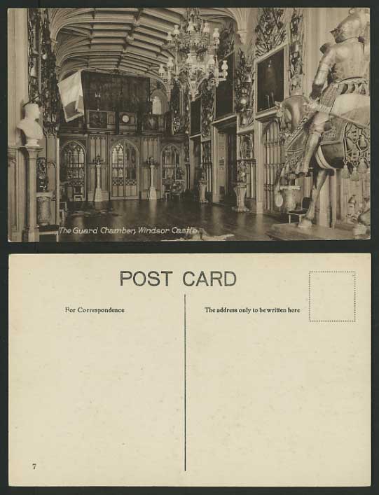 Berkshire Old RP Postcard WINDSOR CASTLE Guard Chamber