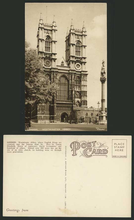 London Dixon Old Postcard WESTMINSTER ABBEY