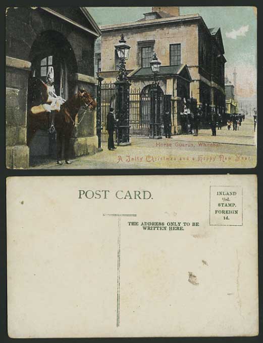 London Old Coloured Postcard the HORSE GUARDS Whitehall
