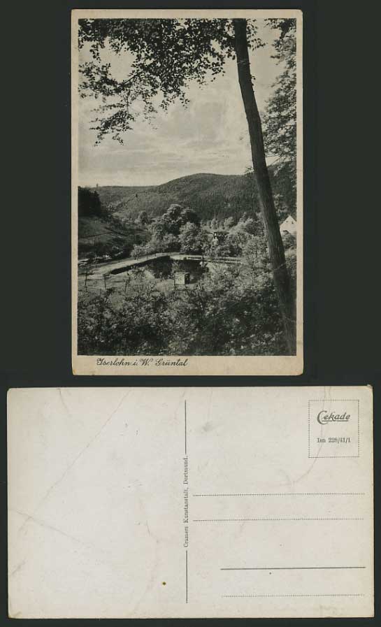 Germany Old B/W Postcard ISERLOHN i.W. Gruental, Bridge