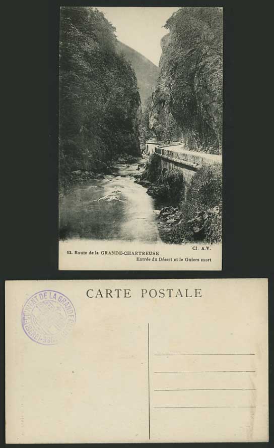 France Old Postcard Route GRANDE CHARTREUSE Guiers Mort
