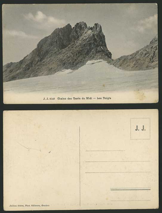 Switzerland Swiss Old Postcard Chaine des Dents du Midi - Les Doigts J.J. 6148