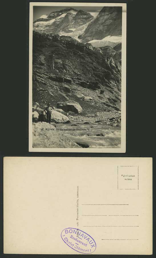 Switzerland / France Old Postcard Mt. VALLON DE SUZANFE