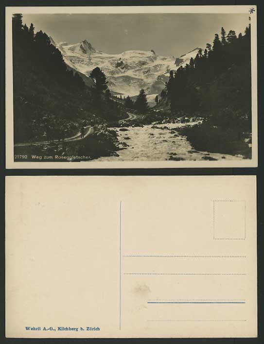 Swiss Graubuenden Old RP Postcard GLACIER ROSEGGLETSCH