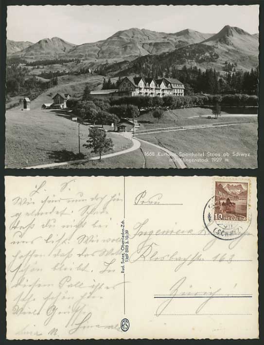 Swiss Old RP Postcard SCHWYZ Klingenstock SPORT HOTEL