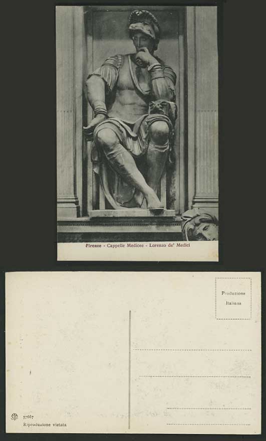 Italy Old Postcard Cappelle Medicee / Lorenzo de Medici