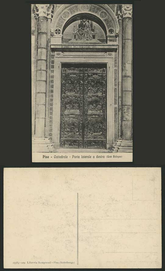 Italy Old Postcard PISA Cattedrale Door Porta laterale