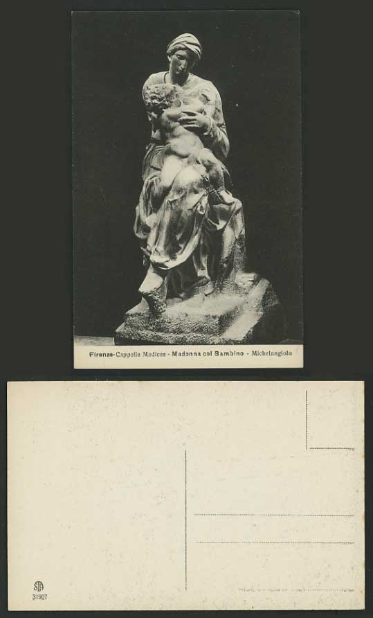 Italy Old Postcard FLORENCE Cappelle Medicee ART STATUE