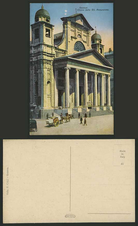 Italy Old Postcard GENOA / Chiesa della SS. Annunziata