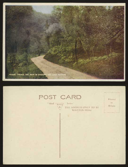 Scotland LOCH KATRINE Old Colour Postcard / Twines Path