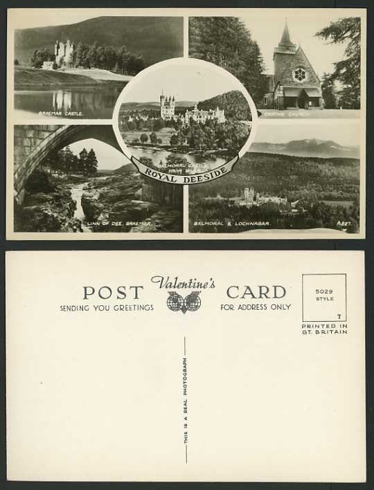 Scotland Old Multiview Postcard Dee BALMORAL CASTLE etc