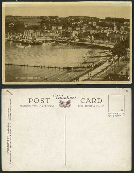 BUTE Scotland Old Postcard Bridge Pier ROTHESAY from W.