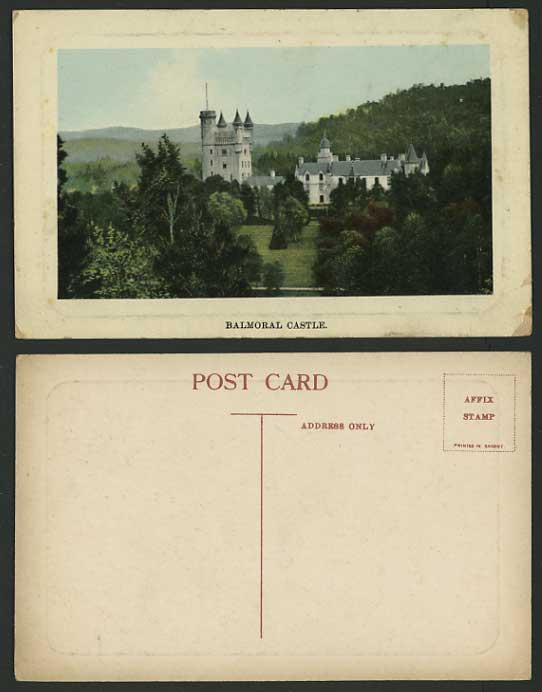 Aberdeenshire Old Colour Postcard - The BALMORAL CASTLE