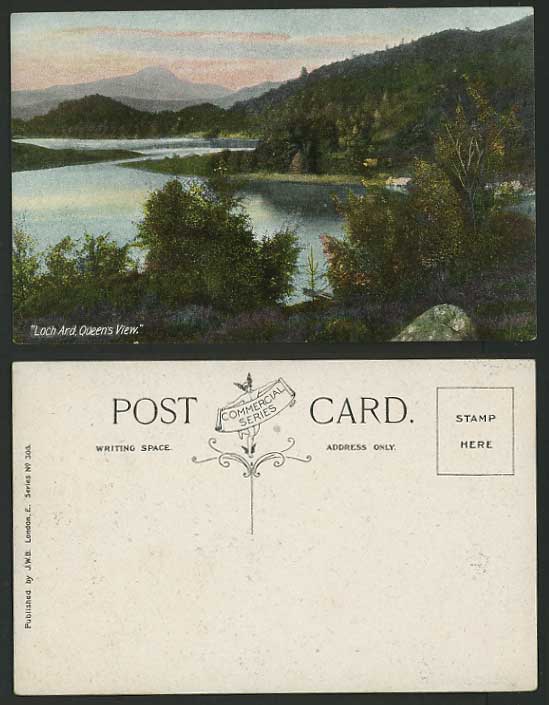 Stirlingshire Old Colour Postcard LOCH ARD Queen's View