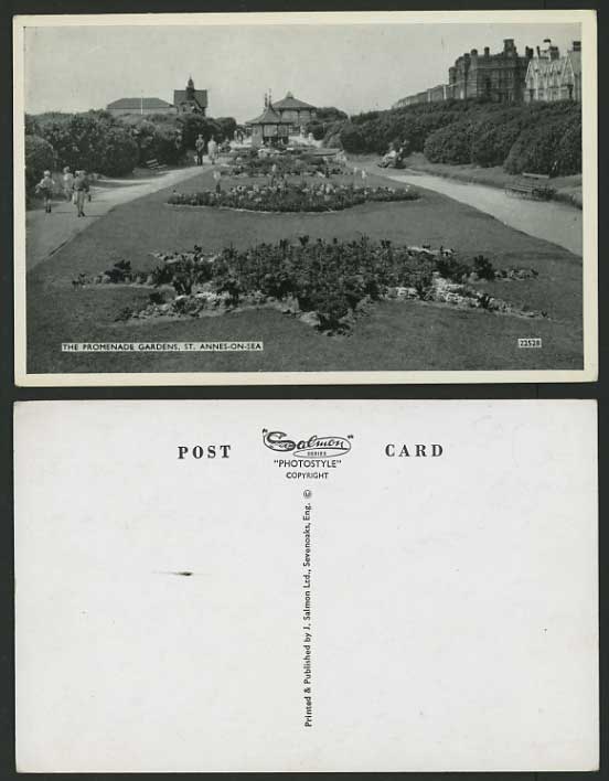 ST. ANNE'S-ON-SEA Old B/W RP Postcard Promenade Gardens