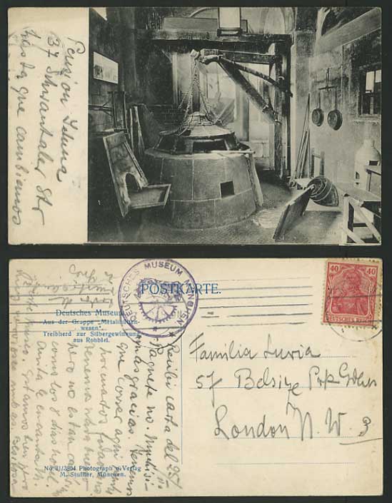 Germany 1921 Postcard DEUTSCHES MUSEUM Interior Munich