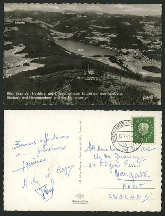 Black Forest 1961 Old RP Postcard LAKE TITISEE Panorama