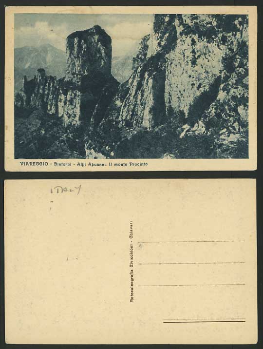 Italy Old Postcard VIAREGGIO Dintorni Alpi Apuane Monte