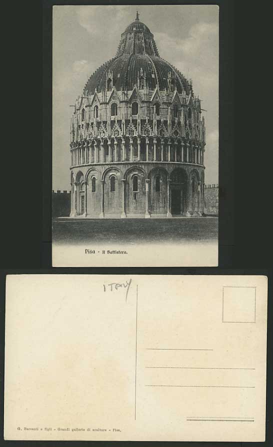 Italy Europe Old Postcard - PISA Il Battistero Building