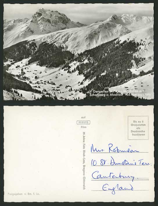 Austria Old RP Postcard GARGELLEN Montafon & Schafberg